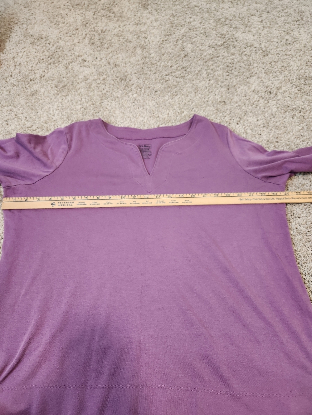L.L. Bean Women's Pima Cotton Tunic Three Quarter Sleeve Splitneck Size 1X Plus - Picture 6 of 7